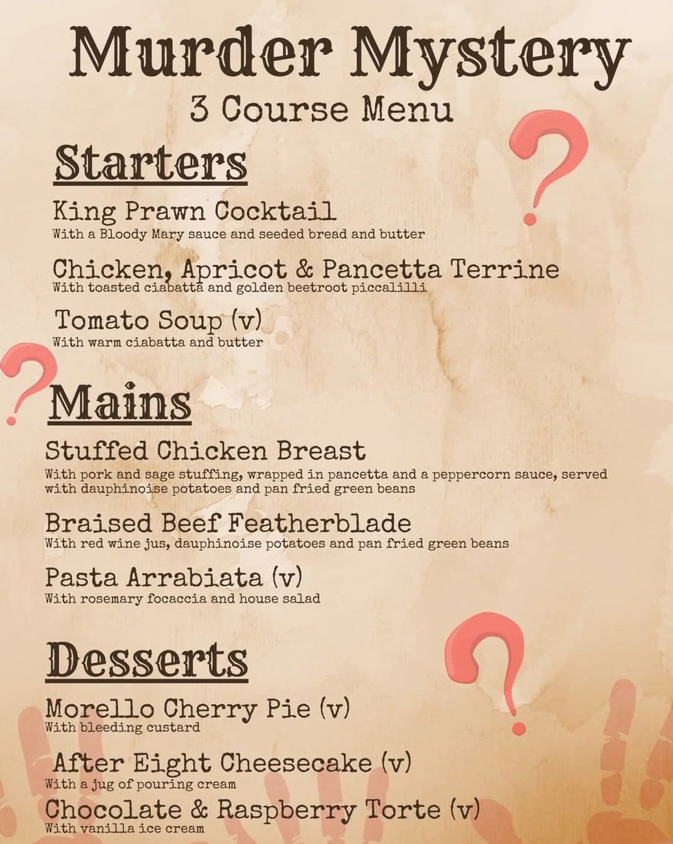 Countdown is on for our fantastic Murder Mystery evening 🔍🫆🕵️on Saturday 18th October @ 6pm (bookings only)
Call us on 0114 2864733 to reserve your tables &amp; pre order your meals!