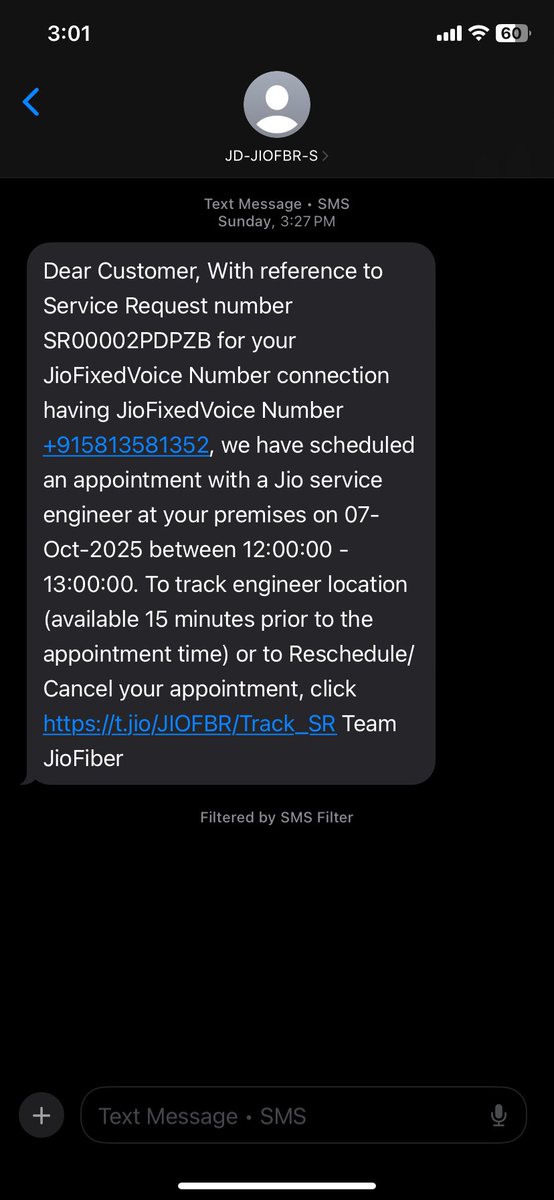 mr__mohit07's tweet photo. @JioCare This is pathetic service. My JioFiber has been dead since 5th October. I’ve complained on the app, called customer care 10+ times, and every time I hear the same lie-“engineer will be appointed soon.” It’s 8th October now and still NOTHING! My plan days are just wasting. https://t.co/hOfz3AztvE