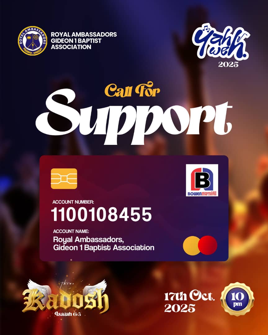 If God is laying it in your heart to support YAHWEH 2025 in one way or the other, please don't hold back.

Your contribution and support would go a long way.

You can send your donations to the account on the flier and write YAHWEH2025 support as the description.

God bless you💙