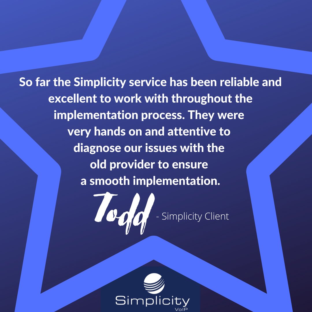 SimplicityVoIP's tweet image. We appreciate hearing from clients who value our hands-on support and seamless onboarding. At Simplicity, we’re committed to delivering reliable communications and ongoing service—your success is our priority! 

#CustomerExperience #AwesomeClients #SimpliciytKudos