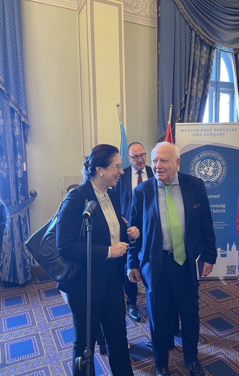 MoroccoInHUN's tweet photo. Ambassador Karima Kabbaj joined the #UN80 Conference in #Budapest, marking 80 years of the @UN.
At the #Art4Peace exhibition that followed, a #rug from the High Atlas was presented, reflecting the #Amazigh weaving tradition &amp; #Morocco’s message of #peace through #culture. https://t.co/09rqWdGGDj