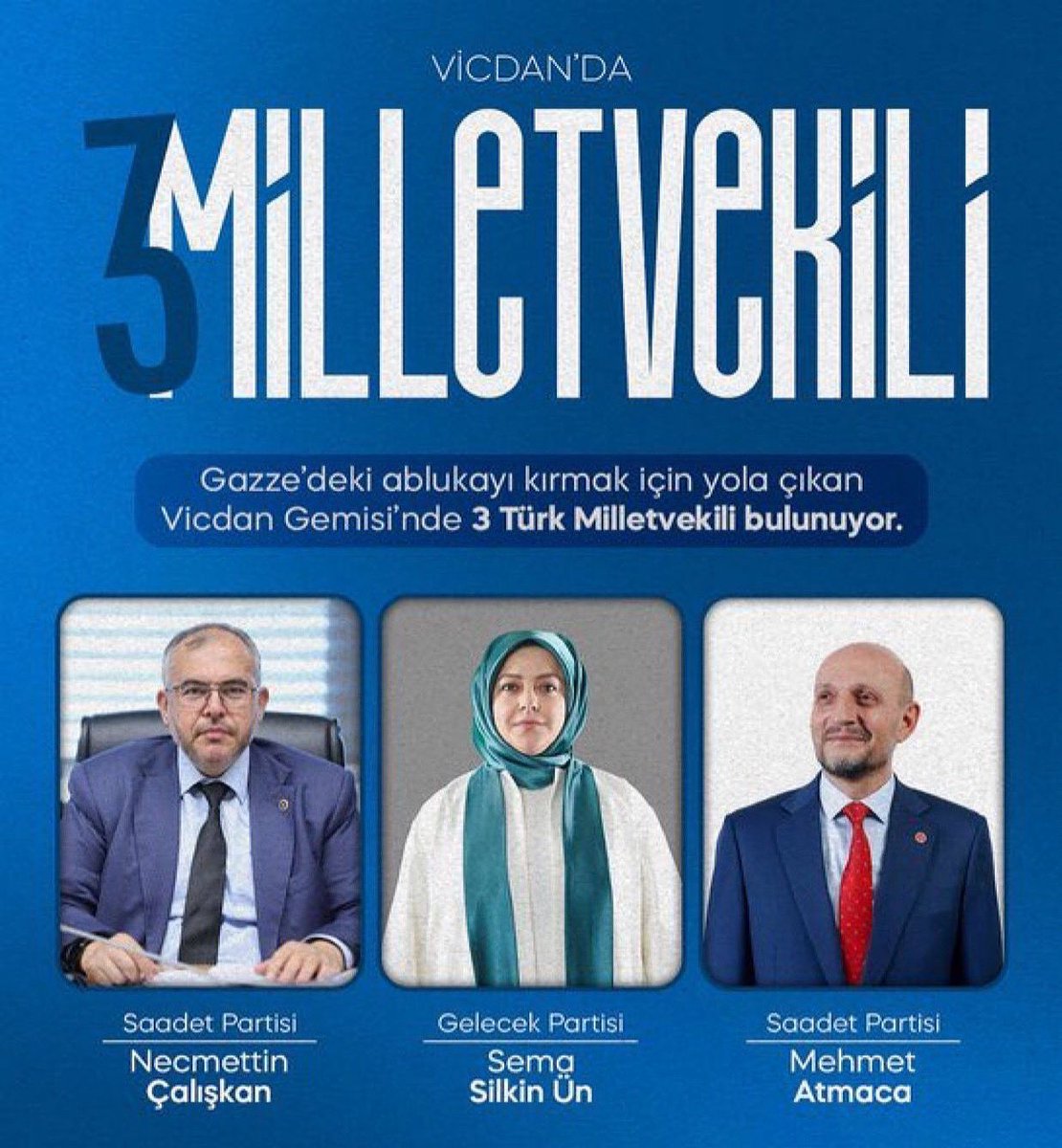 CHP 7. Genel Başkanı Kemal Kılıçdaroğlu: 

"İsrail, rehin aldığı milletvekillerini derhal serbest bıraksın. 3 vekil için 3 milyon Mehmetçik gelir!"