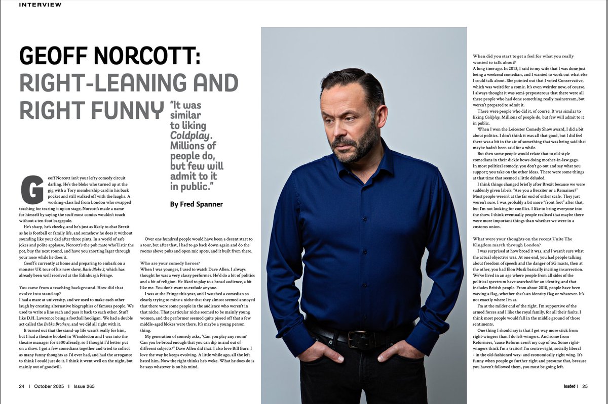 TextualHealing2's tweet image. Super piece on @GeoffNorcott in @loadedonline - catch Geoff on tour now! All details via livenation.co.uk/geoff-norcott-…