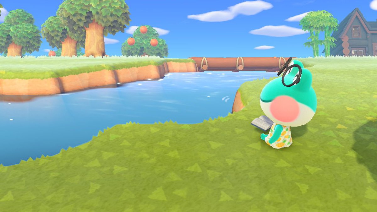 DruidCrossing's tweet photo. Lily yesterday, taking in the last few days of warmth before autumn sets in 😌 

#AnimalCrossing #ACNH #AnimalCrossingNewHorizons #cozygames https://t.co/EUcmnHDsSI