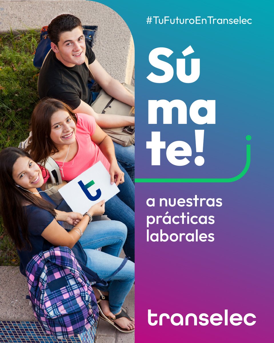 Transelec's tweet image. 💪 ⚡  Súmate a nuestras prácticas profesionales de verano en las sedes de Santiago, Coquimbo, Concepción, Antofagasta y Temuco de #Transelec. 

Encuentra toda la información y postula aquí: ats.rankmi.com/tenants/1024/j…

¡Te esperamos! 🙌