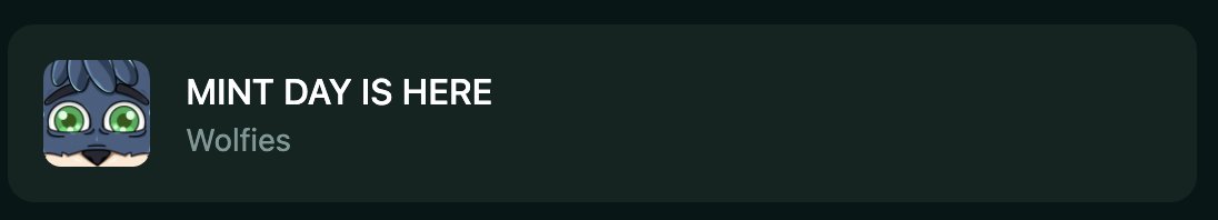 It is a big W if you bagged this from <a href="/wolfswapwolfies/">Wolfies</a> 
Sadly for those who would have loved to, mint day is over💔