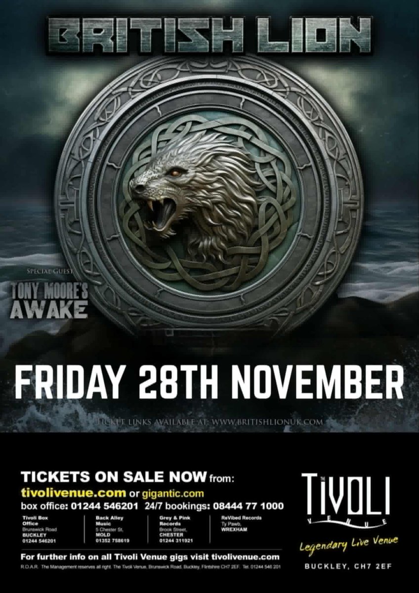 **NOVEMBER**

Friday 14th - <a href="/Flashtribute/">Flash Tribute</a> : A Tribute To #Queen
Saturday - <a href="/TheFoos3/">The Foos Fighters</a> (#FooFighters tribute)
Friday 21st - <a href="/autumn_mostly/">Mostly Autumn Official</a> 
Friday 28th - British Lion

Info for all the above events/shows can be found on the link below 
tivolivenue.com