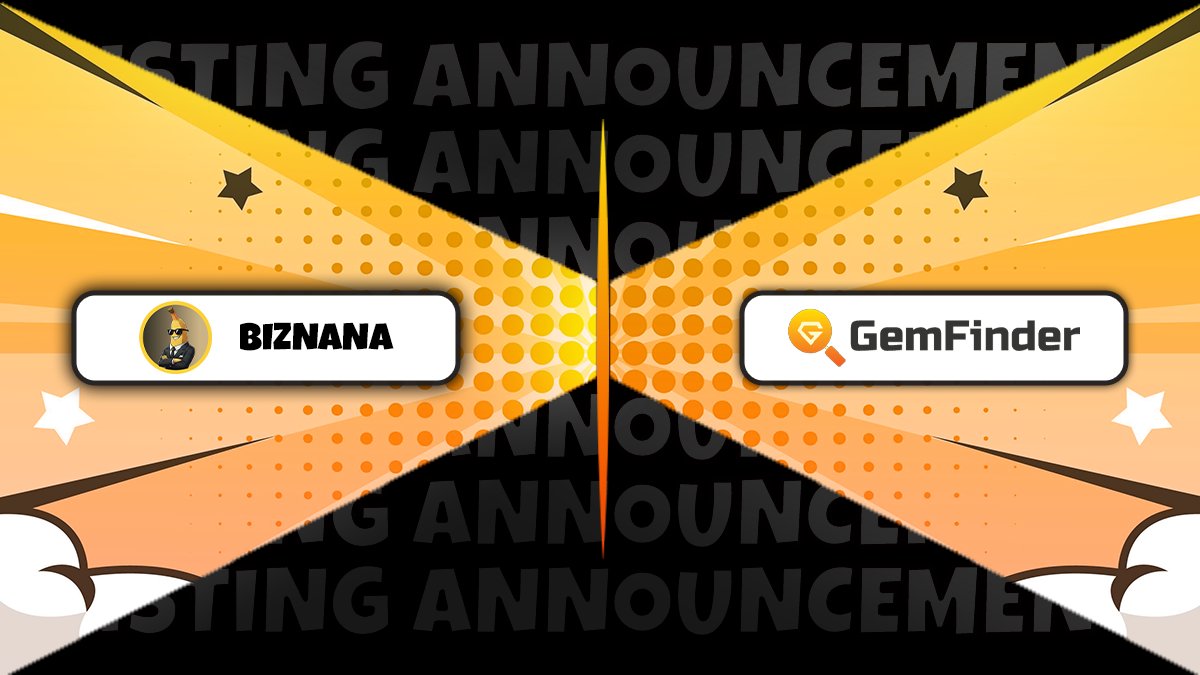 biznana_meme's tweet image. 🚀 Big News!

Biznana is now officially listed on @GemFindercc  🔥

🍌 Discover the next-gen meme coin shaking up the crypto world — Biznana is here to make things fun, fresh &amp;amp; unstoppable!

👉 Check us out on GemFinder and join the #BiznanaArmy today 💯

#Biznana #GemFinder…