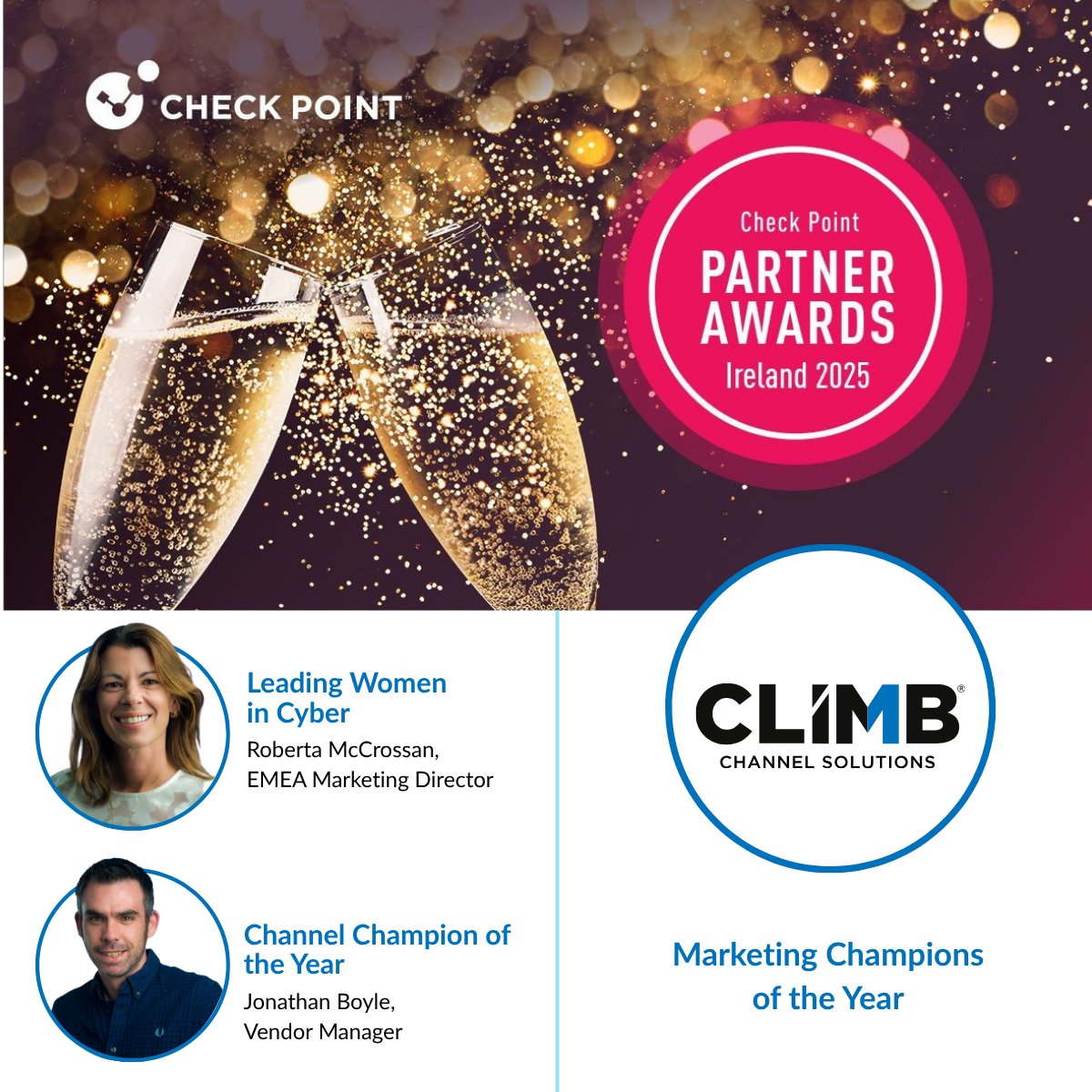 Climb Channel Solutions Ireland (@climbcs_ie) on Twitter photo We're delighted to announce that we've been nominated in the upcoming <a href="/CheckPointSW/">Check Point Software</a> Partner Awards Ireland 2025 🎉
#Checkpointpartnerawardsireland2025 #checkpoint #checkpointireland We're delighted to announce that we've been nominated in the upcoming <a href="/CheckPointSW/">Check Point Software</a> Partner Awards Ireland 2025 🎉
#Checkpointpartnerawardsireland2025 #checkpoint #checkpointireland