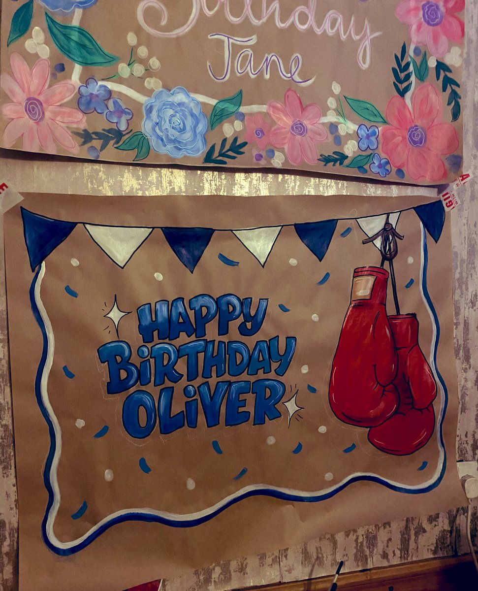 I started a little business doing hand painted birthday banners,if anyone would like to order send me a message or go to my instagram clarescustoms