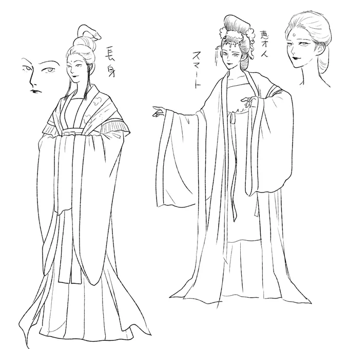 脇キャラのデザイン。 