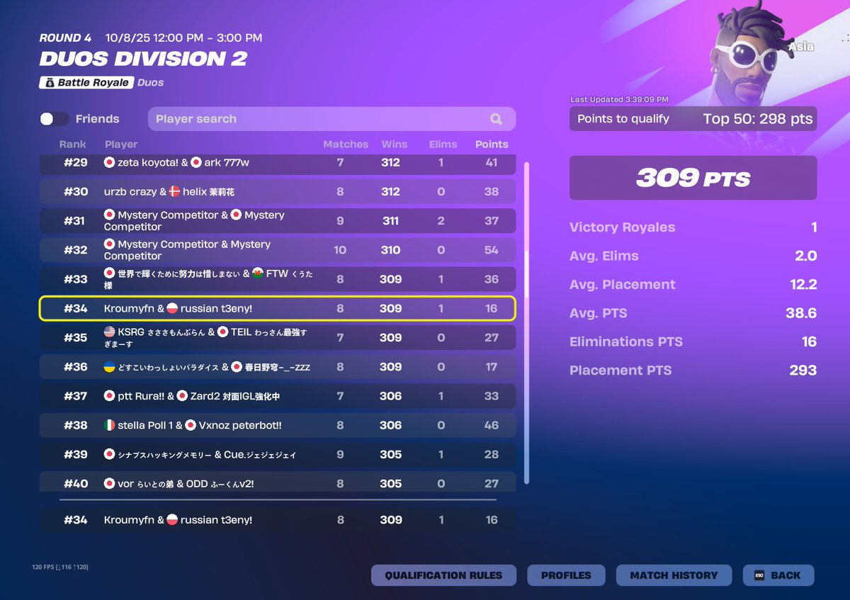 Qual div 1 asia + unlock Perfomance cups