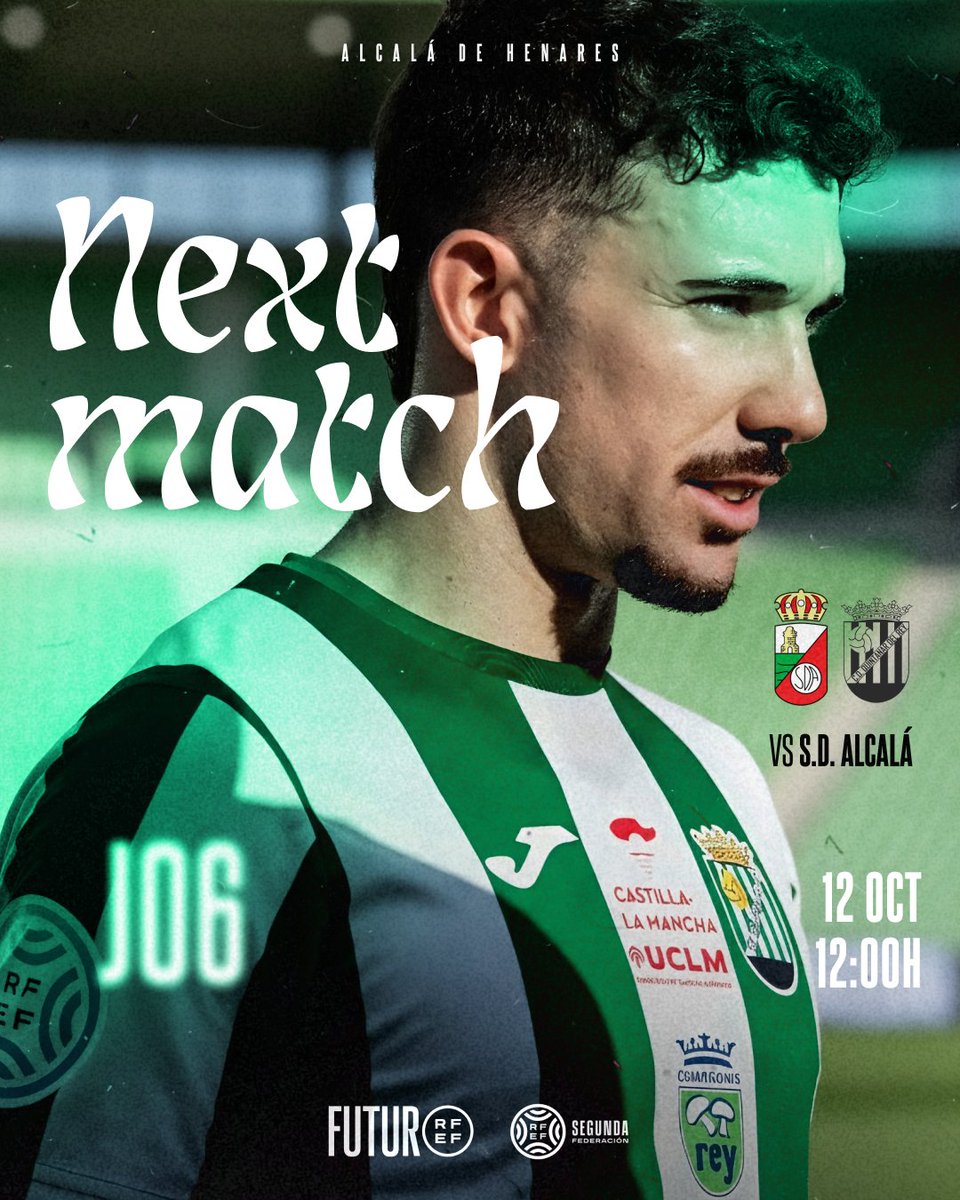 NEXT MATCH | JORNADA 06 💚
TEMPORADA 25/26 ➡️ GRUPO V

🆚 S.D. Alcalá <a href="/rsda_oficial/">RSD ALCALA SAD</a>
🗓️ Domingo, 12 de octubre
⏰ 12:00h

¡Vamos Quintanar! 💪🏼

#quintanardelrey #vamosquintanar #quintanarale