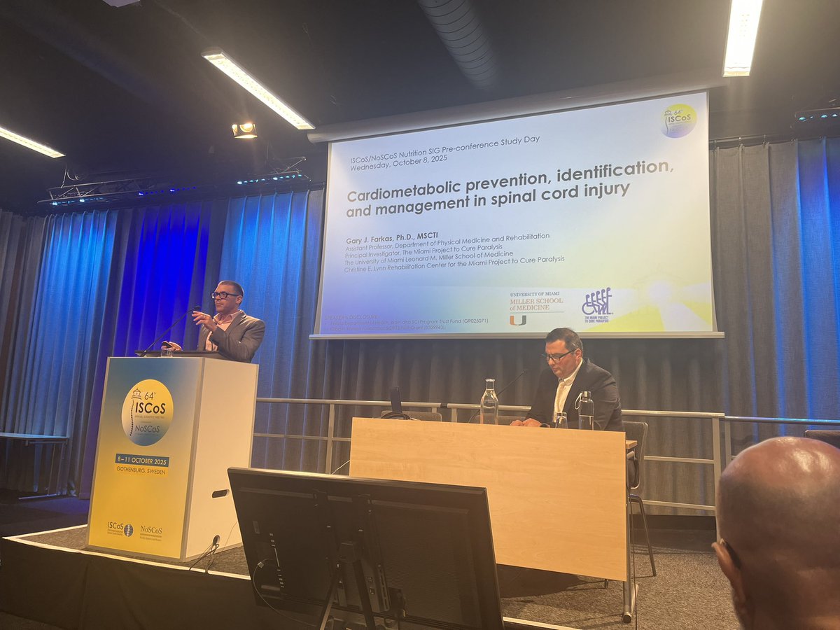Assistant Professor Gary Farkas explaining the risks of cardio metabolic risk in SCI. The most common risk factor for this in SCI is obesity.