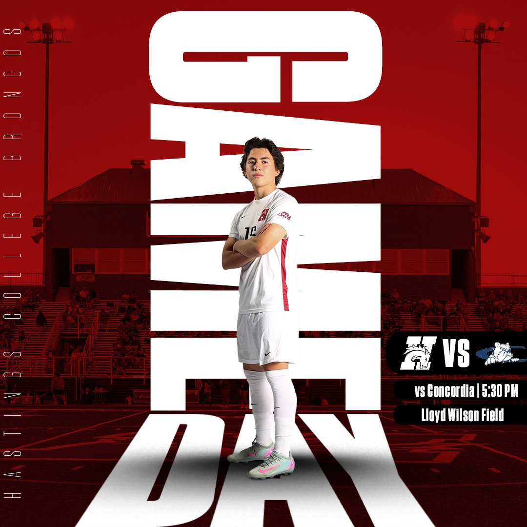 ❗️IT'S GAME DAY❗️
We are back at home for tonight's midweek matchup with Concordia! 
📺:hastingsbroncos.com/links/x10u5i
📊:hastingsbroncos.com/sports/msoc/20…
🎙️:hastingsbroncos.com/links/h5nesj
#GDTBAB