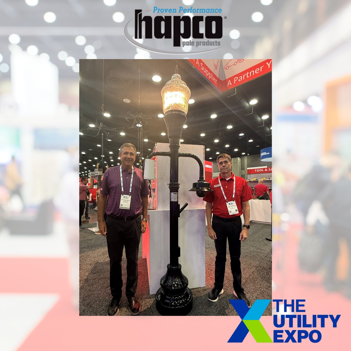 hapco's tweet image. Live from the Utility Expo in Louisville!
Hapco is proud to support our partners #SouthCon and #Gresco,featuring a Decorative Aluminum Pole from our SMART Pole Solutions platform—engineered for security, real-time monitoring, &amp;amp; access control integration.
Proudly. American. Made.