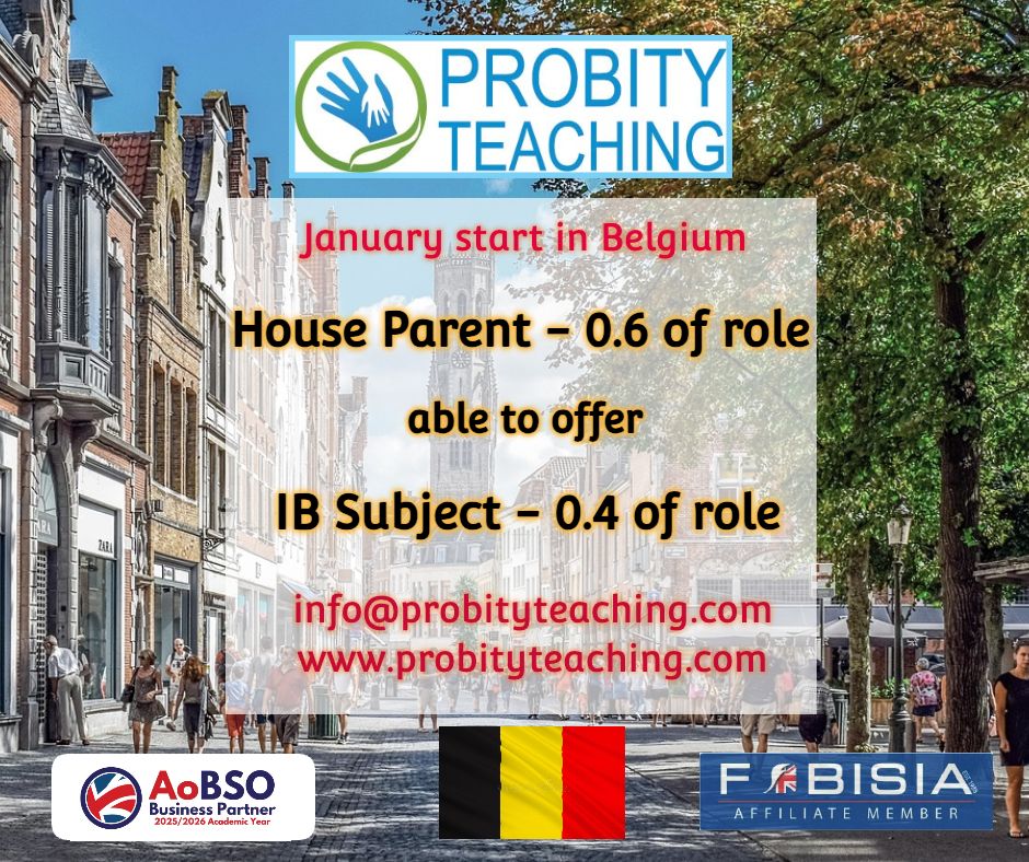 Probityteaching's tweet image. 🇧🇪 Boarding House Parent – Belgium (January 2026 Start)
#internationalteaching #boardingschool #educationjobs #teachingabroad #teachers #houseparent #internationalschools