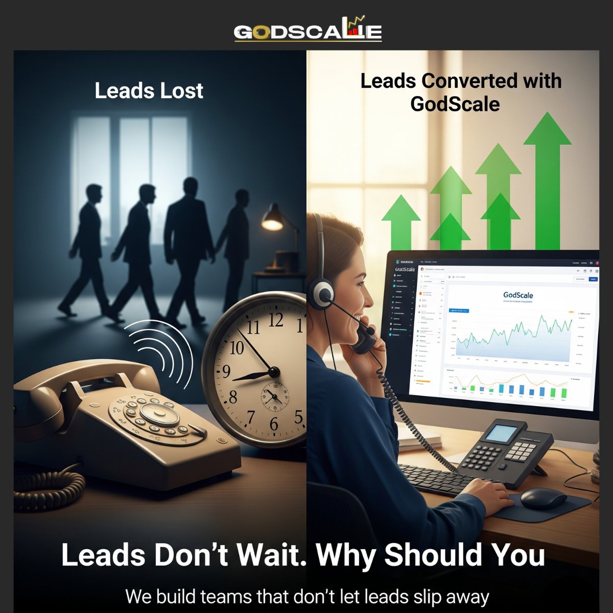 GodScale_opc's tweet image. You’re not losing leads — you’re losing timing.
Most “dead” leads didn’t expire… they just weren’t called back fast enough. ⏳
At GodScale, we make sure no lead slips through the cracks. 

#LeadGen #SalesGrowth #GodScale #RevenueOps