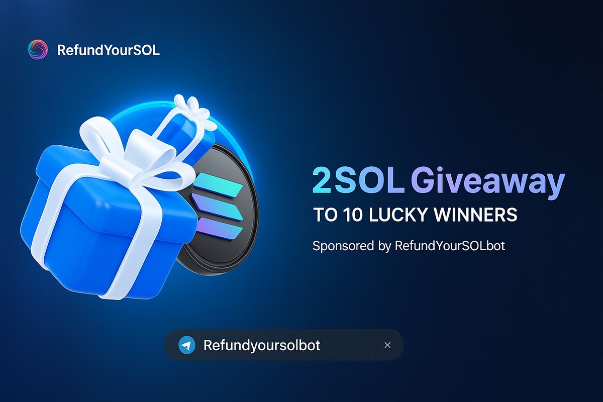 RefundYourSOL's tweet photo. 🚨 2 $SOL GIVEAWAY! 🚨
We’re giving away 2 $SOL split between 10 lucky winners 💸

To enter:
1️⃣ Follow @RefundYourSOL
2️⃣ Comment your wallet & share your $RYS PnL (use the “Share on X” button on the site)
3️⃣ Join our Telegram 👉 https://t.co/nzL4UQ3CWJ
4️⃣ Connect your X account to @refundyoursolbot 🤝

Giveaway ends Sunday, 10PM UTC ⏰