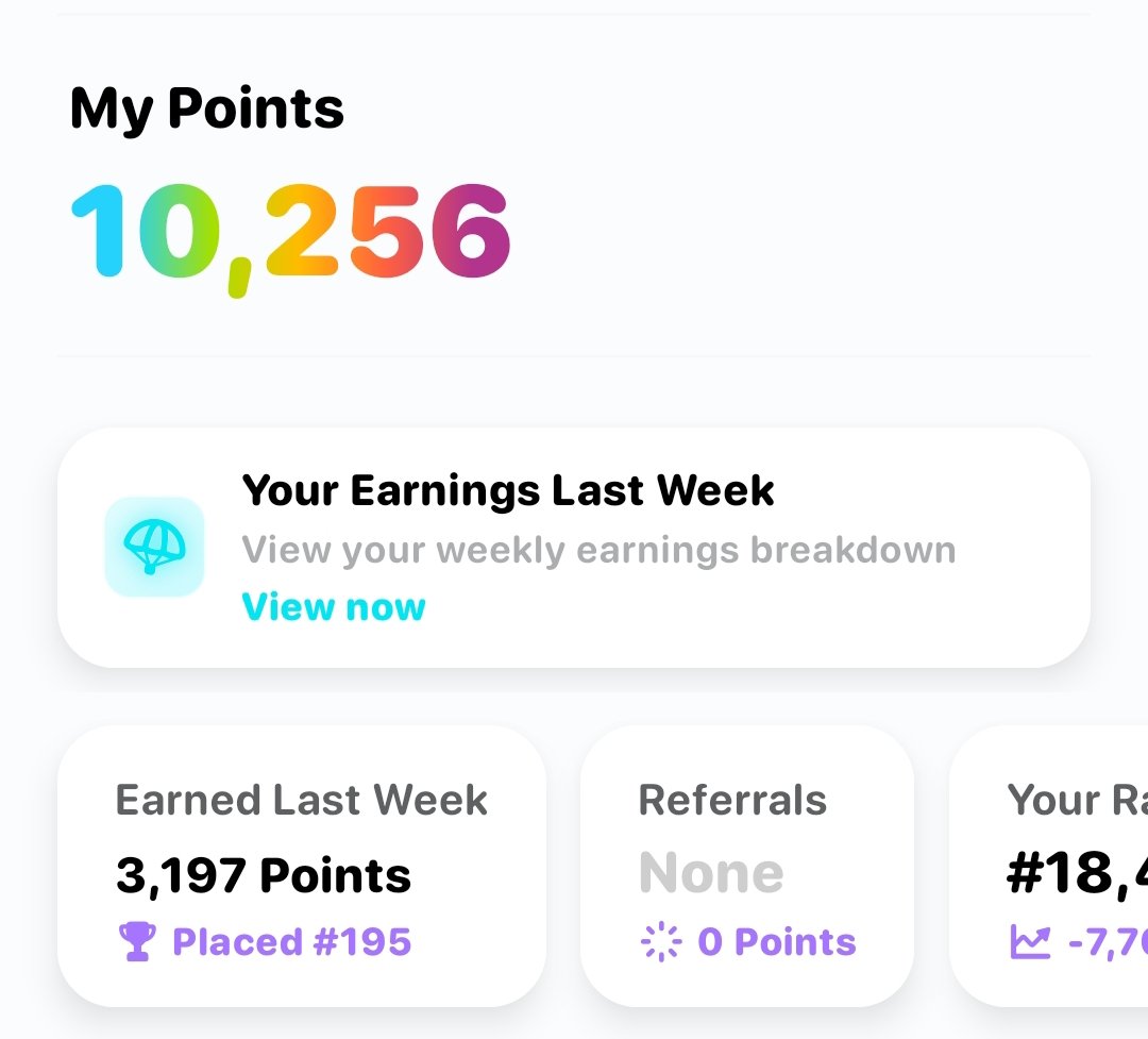 Yaahh! 🎉 Rainbow Wallet weekly update time 🌈  

This week’s stats:  
✨ 3197 points earned
📈 Ranked up 7700 
💰 6K bridge volume +$700 swap volume
💸 Spent around $30 in fees (yeah, bridging once to $ETH &amp; $INK chain hit hard 😅)  

Still, solid progress overall feels good to