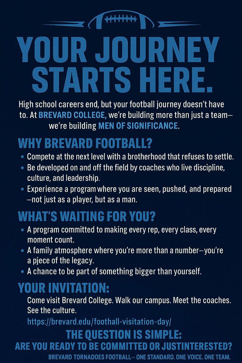 Why Brevard College football? 
👇🏾