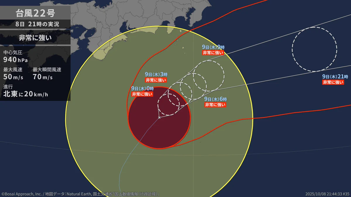 台風 22 号 勢力