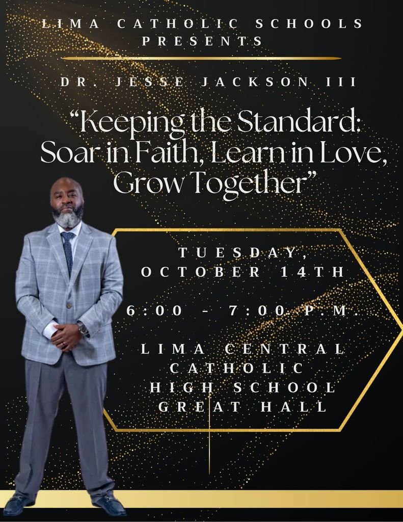 🌟 Join us at LCC! 🌟
Dr. Jesse Jackson III presents “Keeping the Standard: Soar in Faith, Learn in Love, Grow Together.”
📅 Tuesday, Oct. 14 | 🕕 6–7 PM | 📍 LCC Great Hall