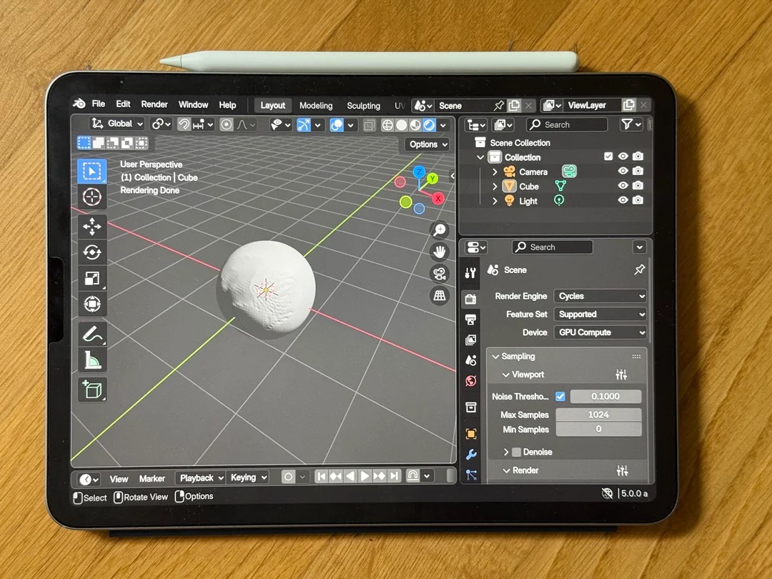 Sergei Almazov launched Blender 5.0 on the iPad Pro M2 using code from Blender's official GitHub repository.

Check out his review: 80.lv/articles/blend…