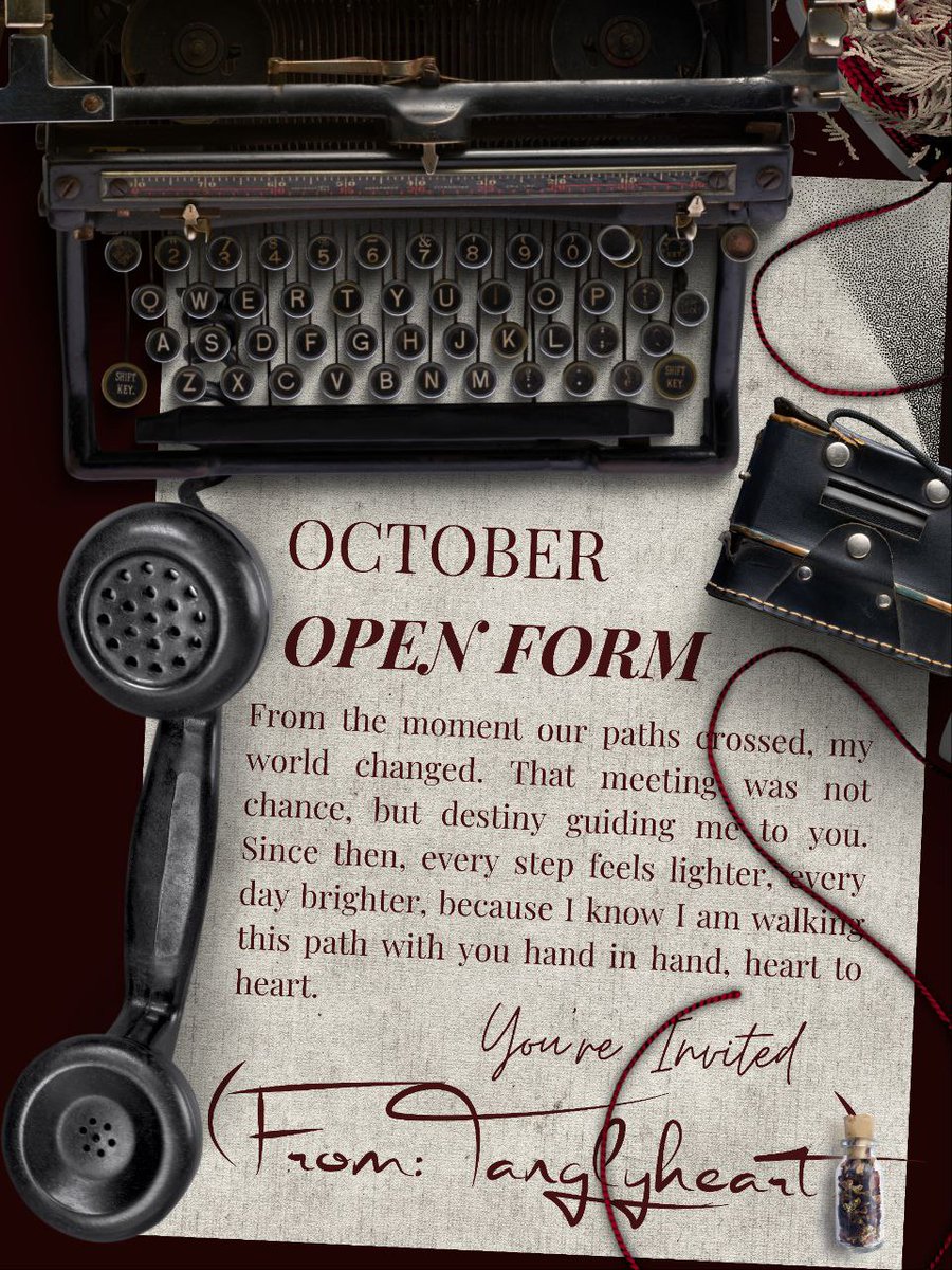 OCTOBER OPEN FORM. [10]

The red string is ready to weave destiny in the autumn breeze. Each strand will gently bind two souls once apart, merging them into one and bringing abundant happiness. Their story will endure on in an never-ending scheme of love.