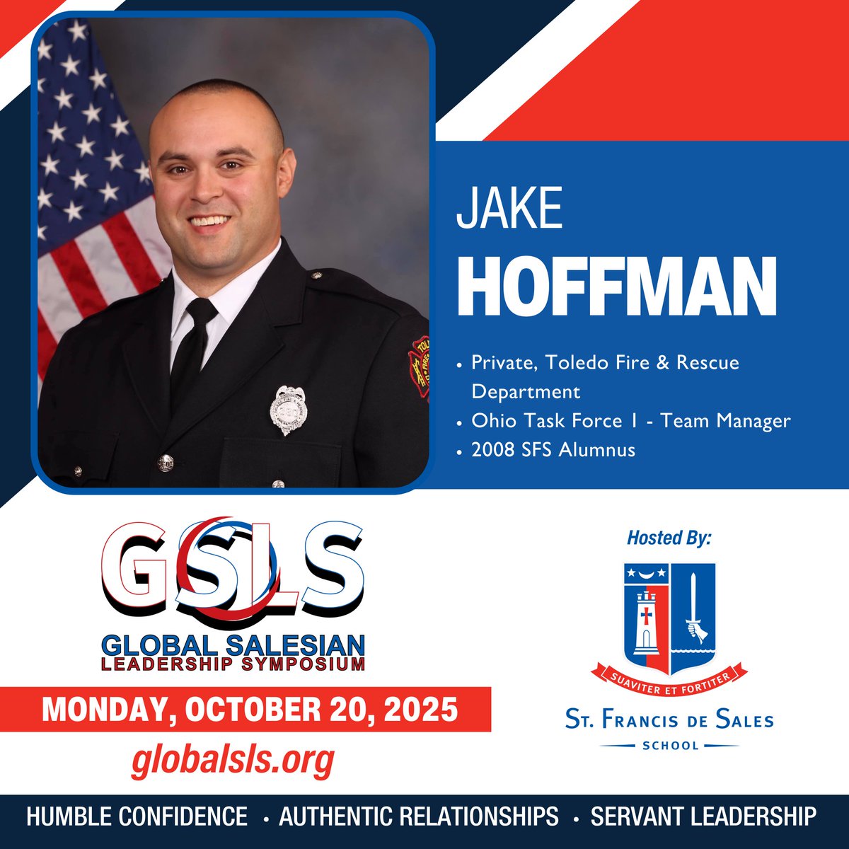 𝙂𝙎𝙇𝙎 𝘽𝙧𝙚𝙖𝙠𝙤𝙪𝙩 𝙎𝙥𝙚𝙖𝙠𝙚𝙧 - 𝙅𝙖𝙠𝙚 𝙃𝙤𝙛𝙛𝙢𝙖𝙣

Meet Jake Hoffman ’08 - Private with the Toledo Fire &amp; Rescue Department and team manager for Ohio Task Force 1, a FEMA Urban Search &amp; Rescue team. 

#GSLS25