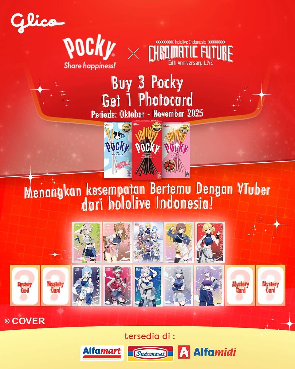 ホロライブ インドネシア ポッキーコレクションカード フルセット (12) インドマートとかインドネシアのコンビニでホロIDとポッキーのコラボが