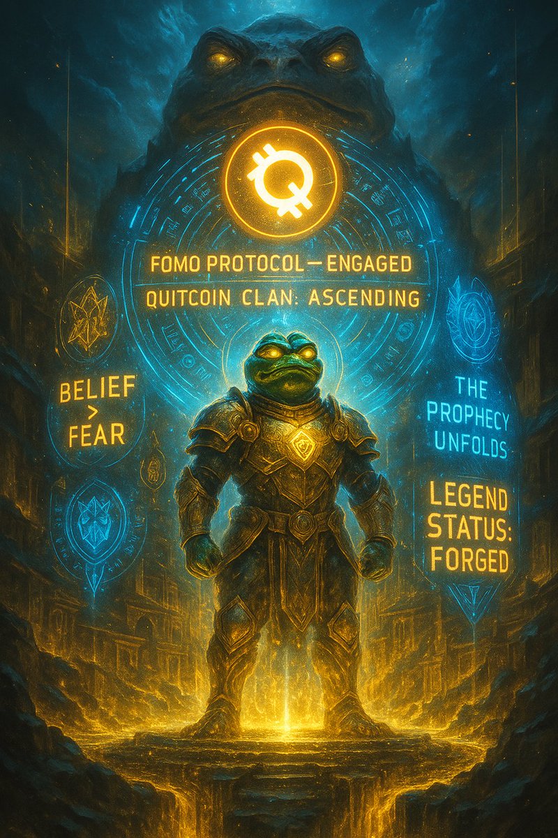 GOnweazu98410's tweet photo. FOMOS don’t wait for the prophecy… they become it. 🐸⚔️... #Fomos #Quitcoin @Quitcoincrypto https://t.co/3G6Jh30S5r