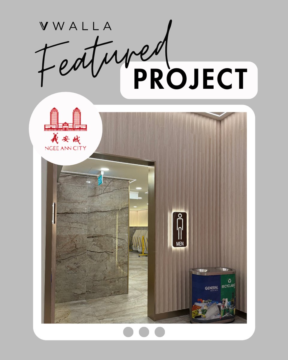 VwallaCo's tweet image. ✨ Have you visited Ngee Ann City’s washrooms recently and felt something familiar?
That’s right! Our signature Concave panels are proudly cladded throughout all of Ngee Ann City’s public washrooms! 🏢

#featurewall #flutedpanel #wallpanel #flutedpanels #wallpanels #vwalla