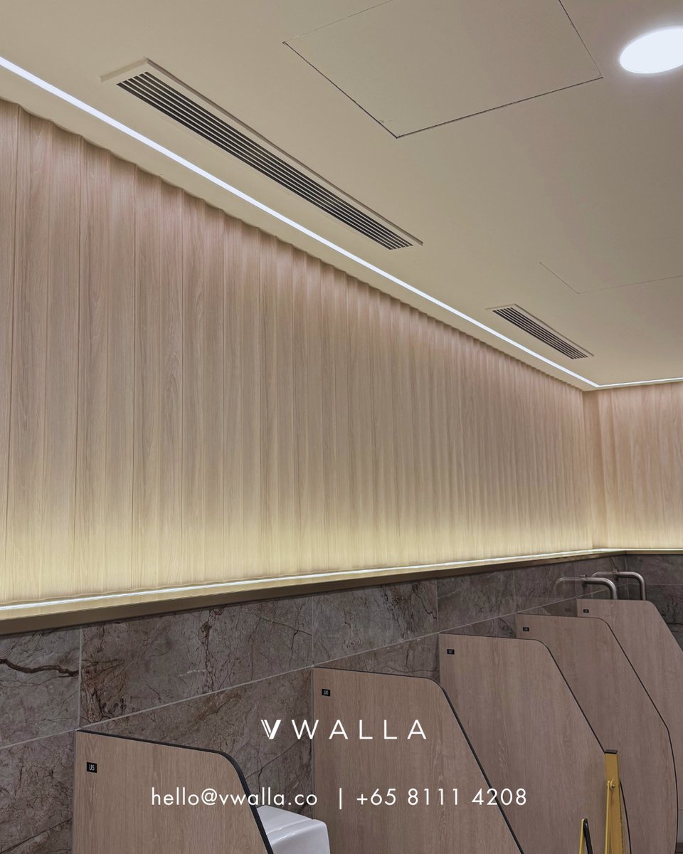VwallaCo's tweet image. ✨ Have you visited Ngee Ann City’s washrooms recently and felt something familiar?
That’s right! Our signature Concave panels are proudly cladded throughout all of Ngee Ann City’s public washrooms! 🏢

#featurewall #flutedpanel #wallpanel #flutedpanels #wallpanels #vwalla