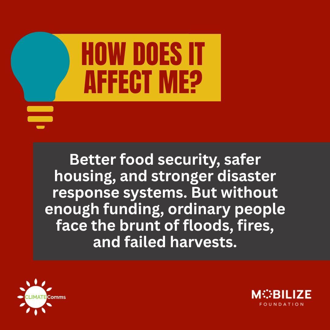 Mobilize_ZA's tweet image. Adaptation finance funds projects like flood barriers, drought-resistant crops, and early-warning systems. Its about preparing for impacts already happening: heatwaves, rising seas, and extreme weather.

🔎 Learn more: unfccc.int/topics/adaptat…

#CLimateAdaption #ClimateFinance