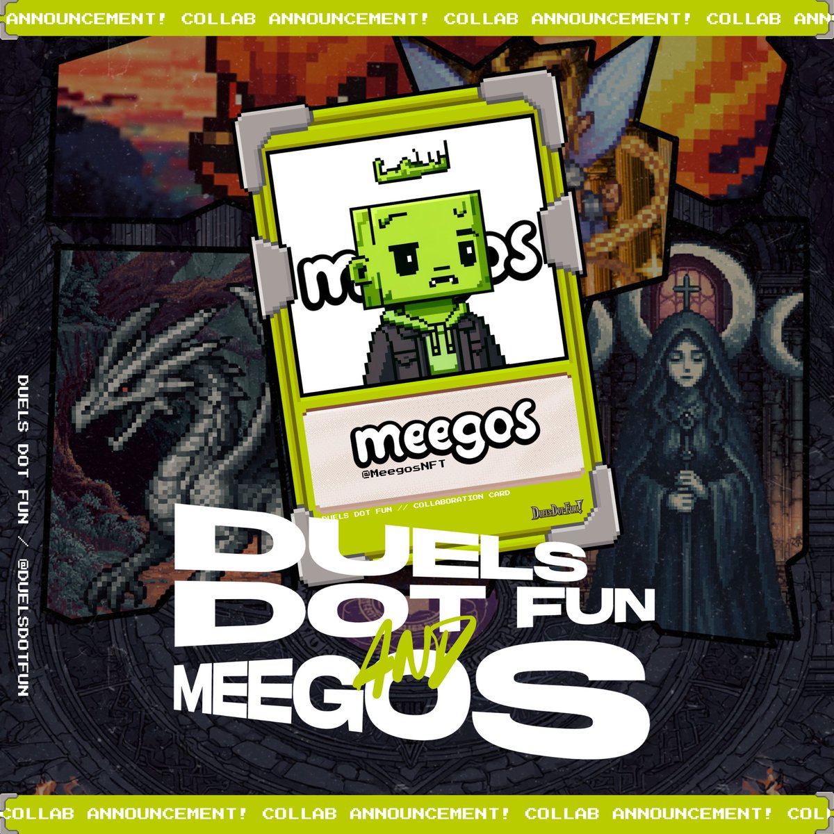 DuelsDotFun's tweet photo. Another powerhouse joins the arena! 

Welcome @MeegosNFT to the Duelist Network ⚔️

Who’s next? 👀🔥 https://t.co/vI3QnslHyS