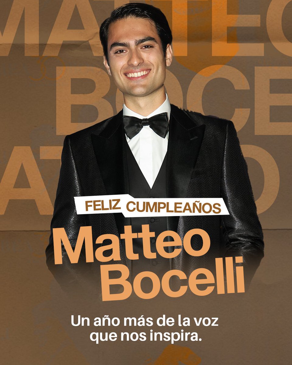 UniversalMusicE's tweet photo. Matteo Bocelli cumple años, y con él también celebramos esa mezcla única de elegancia y frescura que lleva la música a nuevos escenarios 🌍🎶

#MatteoBocelli https://t.co/QoZsWVeOEZ