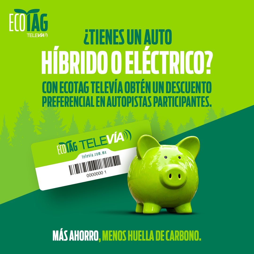 🚗 Menos emisiones, más beneficios. Con EcoTag TeleVía, tu auto híbrido o eléctrico obtiene un descuento preferencial en autopistas participantes. 

¿Listo para reducir tus gastos de peaje y acelerar hacia un futuro más limpio?

🔗 f.mtr.cool/sdpxehjxxa