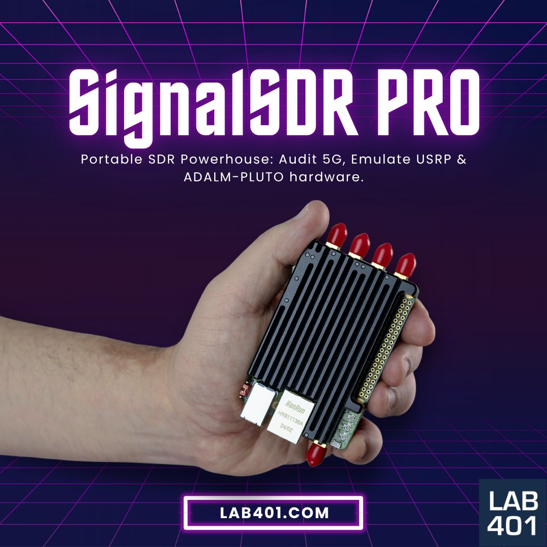 Lab_401's tweet image. 📡 SignalSDR Pro redefines SDR tech: flagship performance, full compatibility, fraction of cost—perfect for pentesting &amp;amp; 5G auditing out-of-the-box! l.lab401.com/Bvprq 
#SignalSDR #5GAudit #CyberSecurity #SDR #PentestTools #Lab401