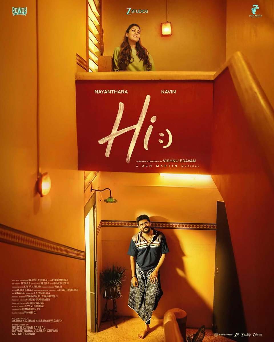 siima's tweet photo. The first look of the upcoming Tamil film “Hi” has officially been unveiled, featuring Lady Superstar Nayanthara and Kavin in the lead roles. Directed by Vishnu Edavan, the poster showcases Nayanthara and Kavin in a tender, emotional moment, hinting at a heartfelt romantic drama. This film marks Vishnu Edavan’s directorial debut, following his acclaimed work as a lyricist and writer in Tamil cinema.
@Kavin_m_0431 @NayantharaU
#Hi #HiMovie #Nayanthara #Kavin #VishnuEdavan #TamilCinema #Kollywood #FirstLook #RomanticDrama #siima2025