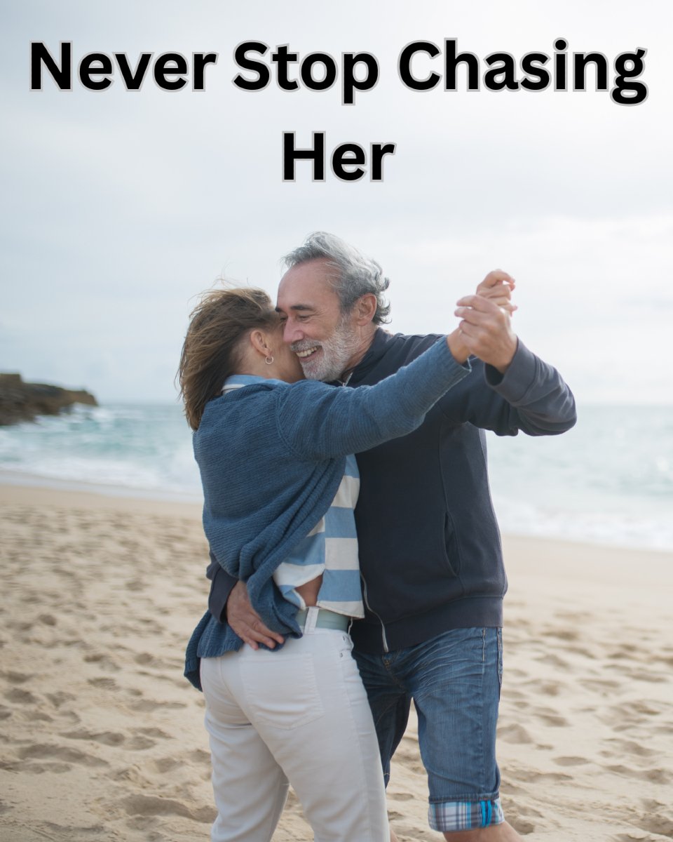 Never stop chasing her

Most men think the chase ends when they get the girl.

How you pursue her after you have her reveals your character.

Anyone can be romantic in the beginning.

Anyone can put in effort when trying to win someone.

Anyone can be charming when they're