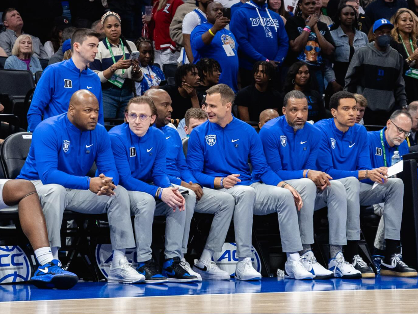 JasonDukeEvans's tweet photo. Have been told that Zach Marcus, Duke's Director of Scouting and Analytics, is leaving for a job in the NBA. Cannot overstate how valuable Zach has been to the coaching staff. When Jai Lucas left, Zach sat on the front row and was always near Jon Scheyer's ear. 
Good luck, Zach! https://t.co/778zOT6S67