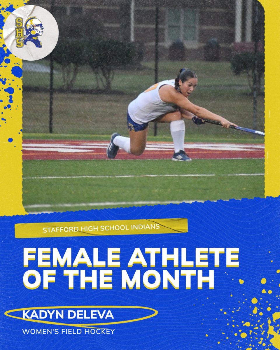 Female Student-Athlete of the Month for September - Jr. Kadyn DeLeva (Field Hockey).

Kadyn is a defensive standout on the Field Hockey Team, being the last one back before the goalie.  Kadyn uses excellent time and game sense on tackles causing turnovers and defensive spark.