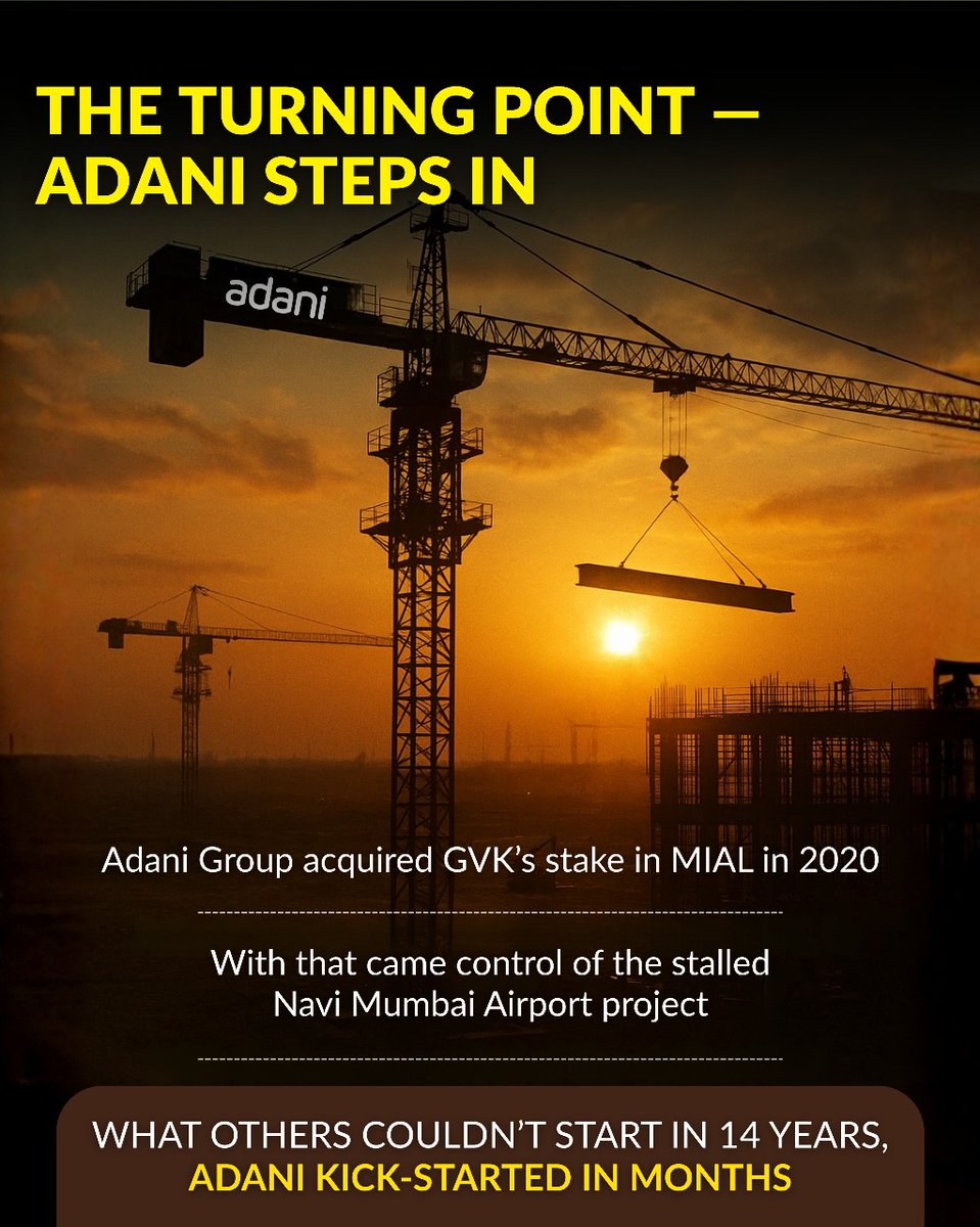 XGuruManoj's tweet photo. While others debated, Adani delivered — transforming an abandoned dream into a symbol of modern India’s confidence.
#Leadership #Infrastructure #IndiaBuilds #AdaniGroup #ViksitMumbai #NMIAInauguration https://t.co/n92NXNMhq6
