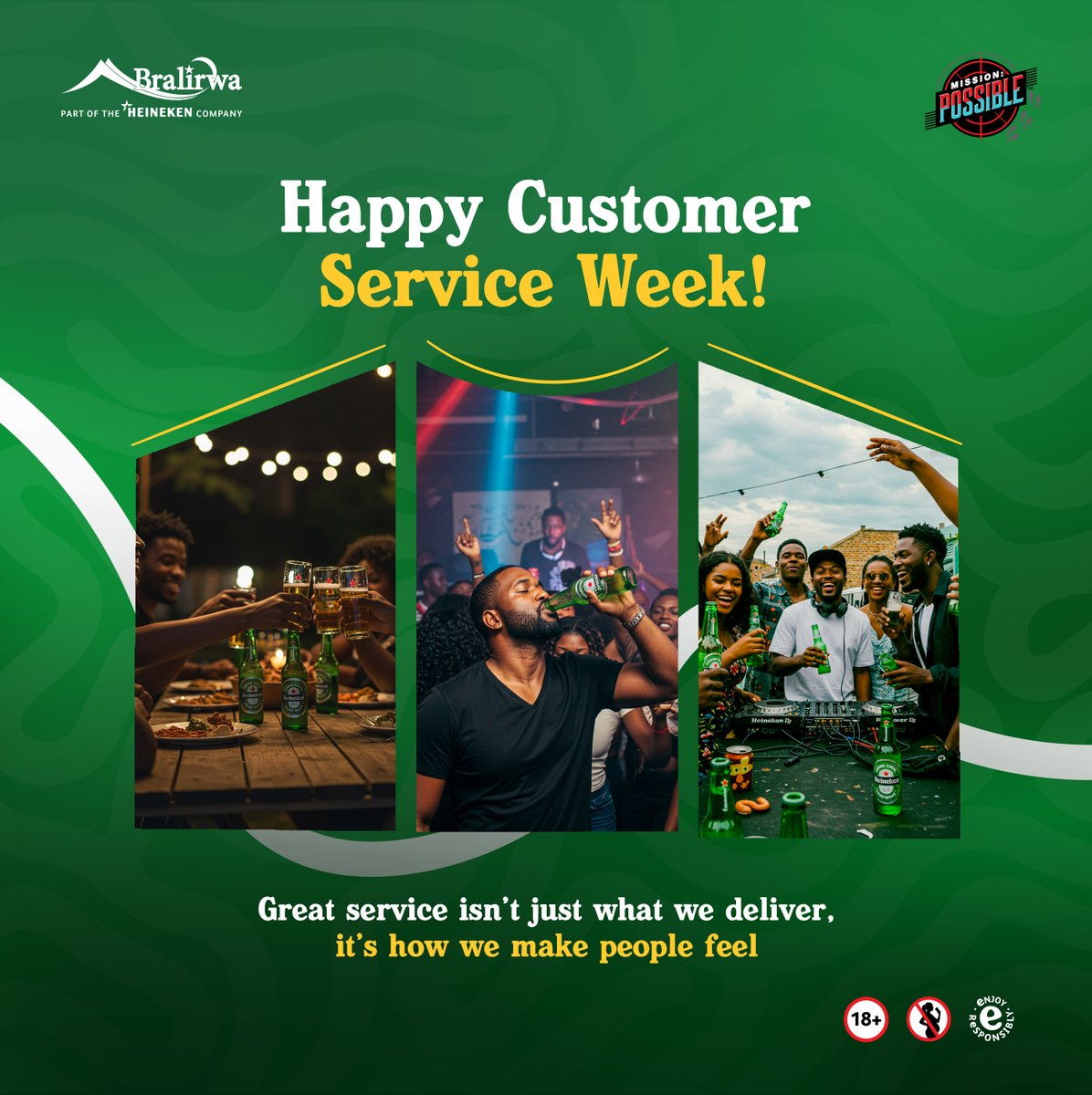 bralirwaplc's tweet image. Great service isn’t just what we deliver, it’s how we make people feel.
And you, our customers, are the reason it all matters!
Every sip, every cheers and every shared moment, is what makes it more than just a drink!

#WeBrewTheJoyOfTrueTogetherness
#CSWeek2025