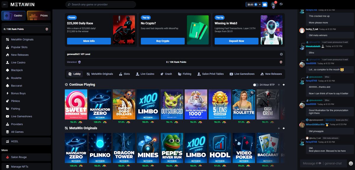 MetaWinners NFT floor sitting at 0.3 eth rn.

Super undervalued IMO.

6,000+ NFTs already staked. Community is locked in.

$CASINO token dropping soon

Everyone wagering on <a href="/MetaWin/">METAWIN.COM</a> is accumulating CASINO points before TGE. The more you wager, the more token you get.

If you