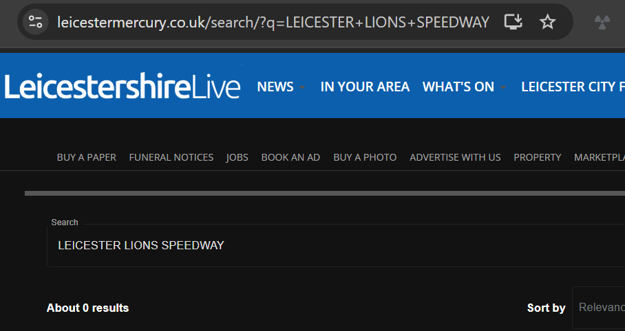 MiniMaxMan's tweet image. Don't know about the print version? but a search on the Leicester Mercury newspaper site gives zero results. I was looking forward to seeing photos and praise of the successful, entertaining event in front of a good crowd #LEIIPS @leicslive @Speedwaylions