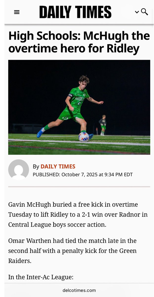 ridleysoccer_'s tweet photo. Headline for the OT winner yesterday 🔥 https://t.co/SErs5T7PIu