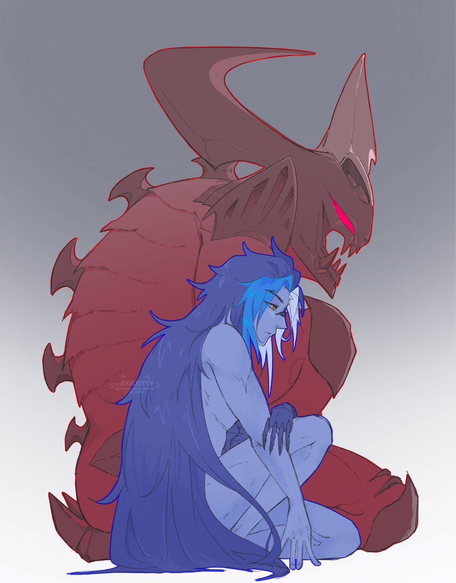 jixelkitty's tweet photo. kayntober day 8 - the wait is over, i’m now taking over. you’re no longer laughing, i’m not drowning fast enough.
#kayntober2025 #kayn #rhaast #rhaayn https://t.co/jpOG29LL6k
