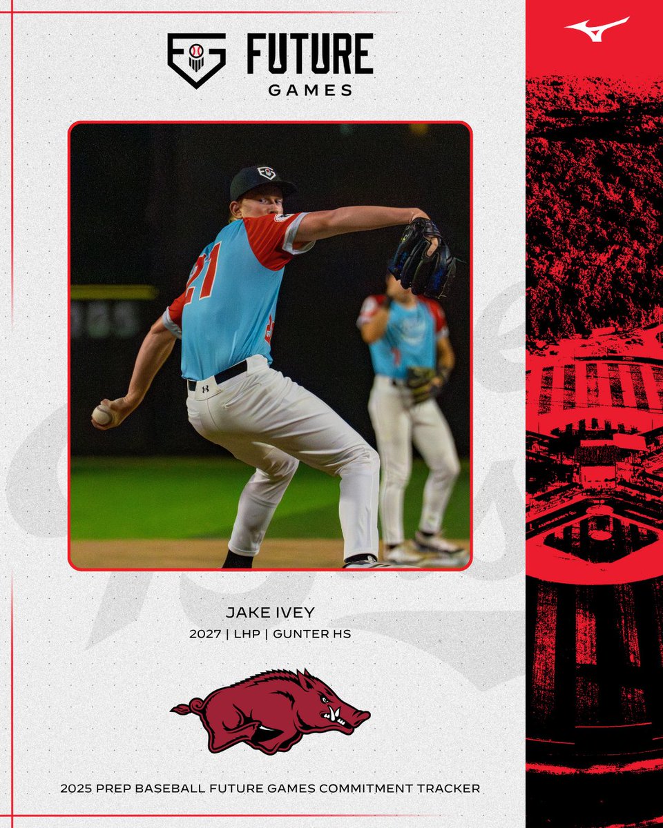 Prep Baseball Texas (@prepbaseball_tx) on Twitter photo #𝐏𝐁𝐅𝐆𝟐𝟓: 𝐂𝐨𝐦𝐦𝐢𝐭𝐦𝐞𝐧𝐭 𝐔𝐩𝐝𝐚𝐭𝐞 👏
 + '27 LHP Jake Ivey (<a href="/ivey_jake22/">JakeIvey</a> | <a href="/GunterBaseball/">Gunter Baseball</a>) has committed to <a href="/RazorbackBSB/">Arkansas Baseball</a>
Ivey represented Texas at the 2025 Prep Baseball Future Games as a member of Team North Texas. <a href="/prepbaseball/">Prep Baseball</a>
👤:  loom.ly/7_l4x5c #𝐏𝐁𝐅𝐆𝟐𝟓: 𝐂𝐨𝐦𝐦𝐢𝐭𝐦𝐞𝐧𝐭 𝐔𝐩𝐝𝐚𝐭𝐞 👏
 + '27 LHP Jake Ivey (<a href="/ivey_jake22/">JakeIvey</a> | <a href="/GunterBaseball/">Gunter Baseball</a>) has committed to <a href="/RazorbackBSB/">Arkansas Baseball</a>
Ivey represented Texas at the 2025 Prep Baseball Future Games as a member of Team North Texas. <a href="/prepbaseball/">Prep Baseball</a>
👤:  loom.ly/7_l4x5c